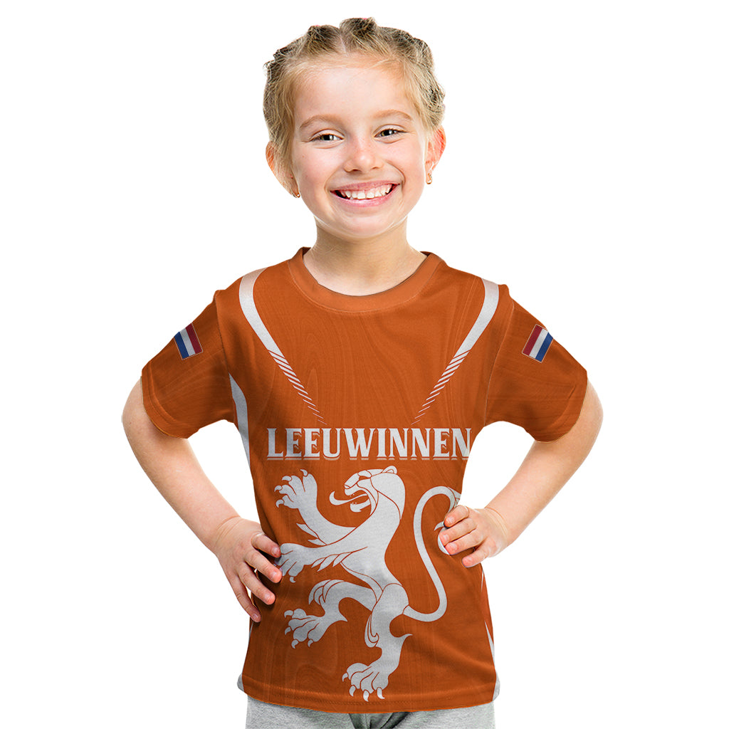 Personalised Netherlands Football Kid T Shirt Lionesses World Cup 2023 - Wonder Print Shop