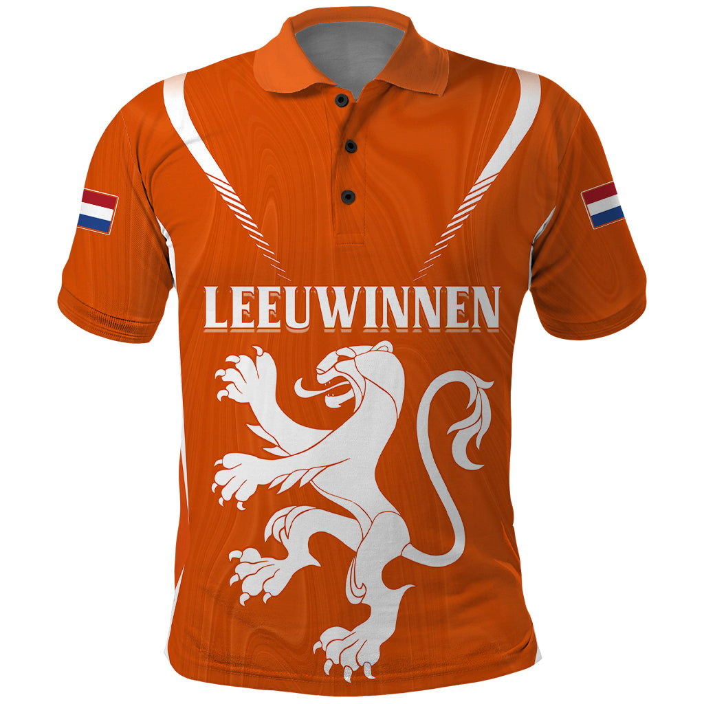 Personalised Netherlands Football Polo Shirt Lionesses World Cup 2023 - Wonder Print Shop
