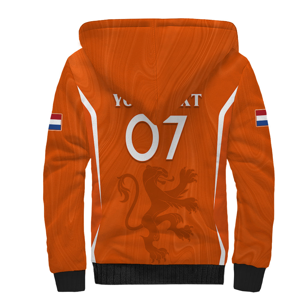 Personalised Netherlands Football Sherpa Hoodie Lionesses World Cup 2023 - Wonder Print Shop