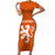 Personalised Netherlands Football Short Sleeve Bodycon Dress Lionesses World Cup 2023 - Wonder Print Shop