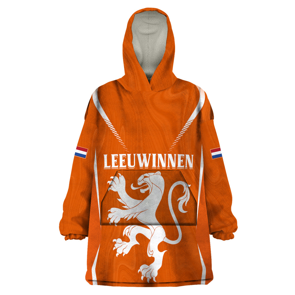 Personalised Netherlands Football Wearable Blanket Hoodie Lionesses World Cup 2023 - Wonder Print Shop