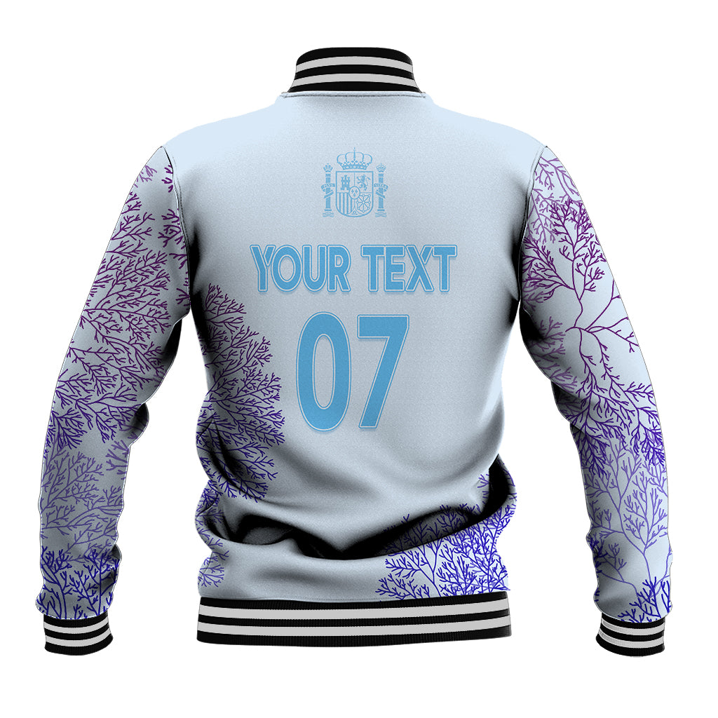 Personalised Spain Football Baseball Jacket Coral Reef Jersey Replica Inspired LT7 - Wonder Print Shop