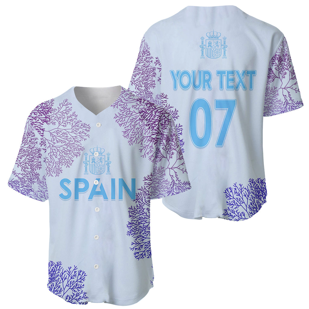Personalised Spain Football Baseball Jersey Coral Reef Jersey Replica Inspired LT7 - Wonder Print Shop