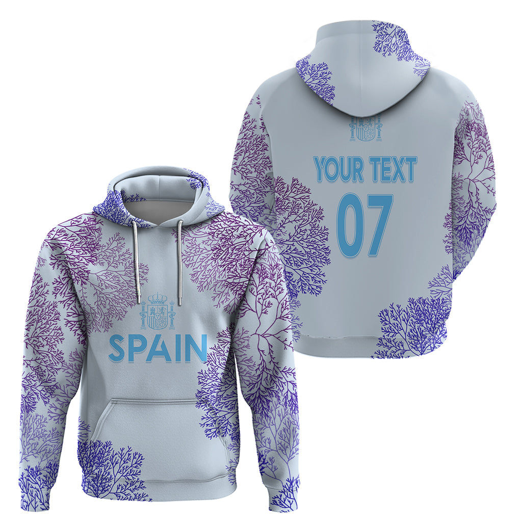 Personalised Spain Football Hoodie Coral Reef Jersey Replica Inspired - Wonder Print Shop