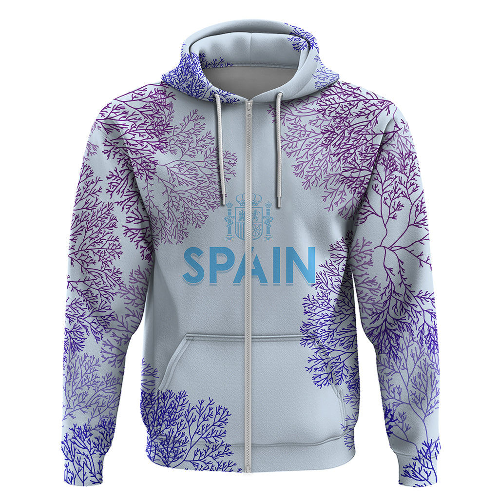 Personalised Spain Football Hoodie Coral Reef Jersey Replica Inspired - Wonder Print Shop