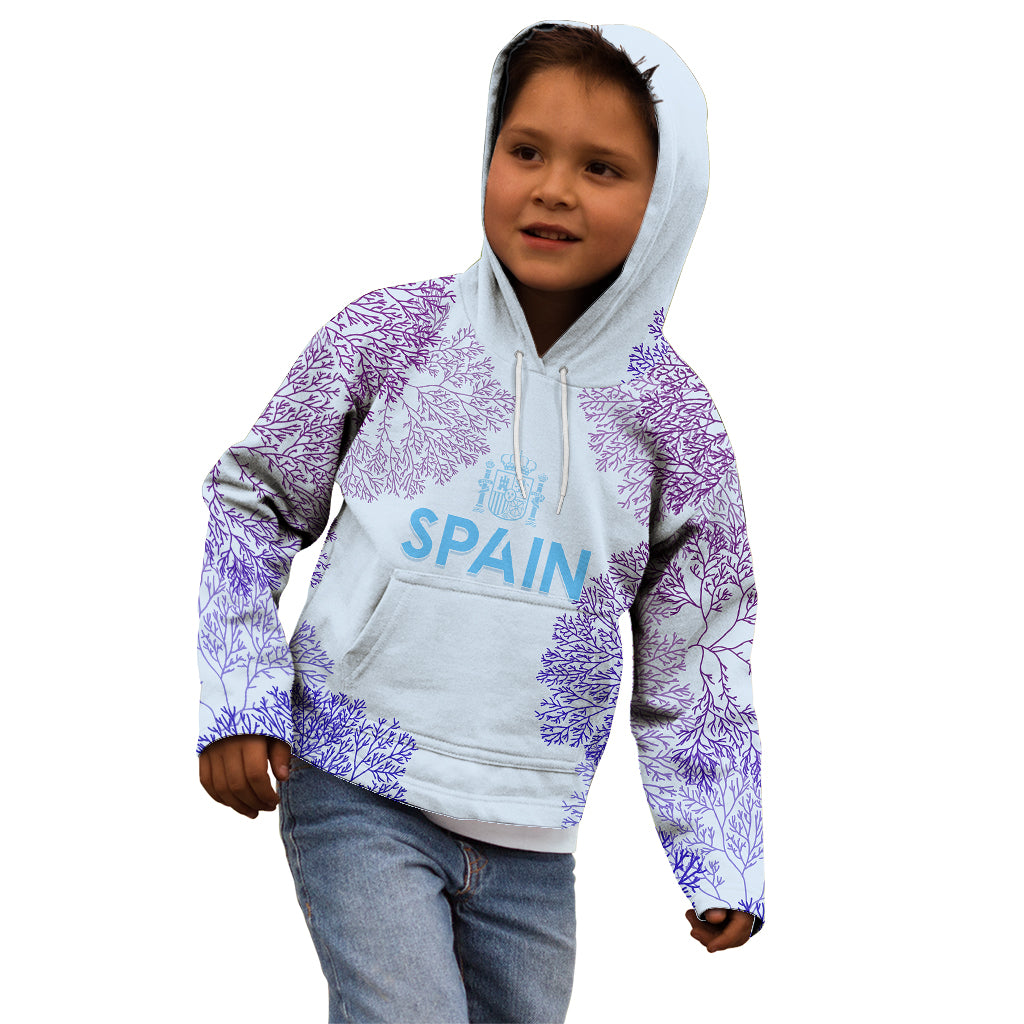 Personalised Spain Football Kid Hoodie Coral Reef Jersey Replica Inspired - Wonder Print Shop
