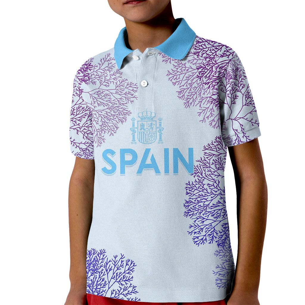 Personalised Spain Football Kid Polo Shirt Coral Reef Jersey Replica Inspired - Wonder Print Shop