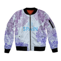 Personalised Spain Football Sleeve Zip Bomber Jacket Coral Reef Jersey Replica Inspired - Wonder Print Shop