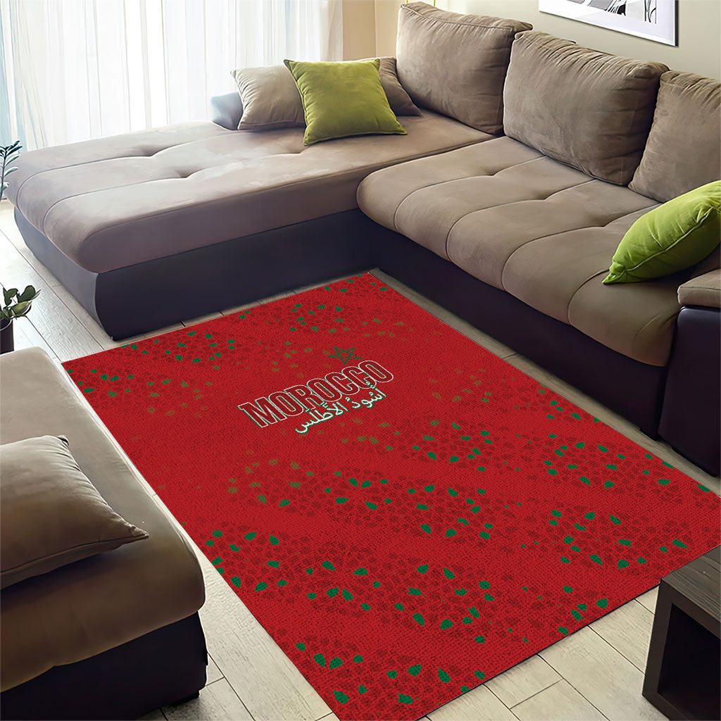 Morocco Football Atlas Lionesses Area Rug Arabesque Motif
