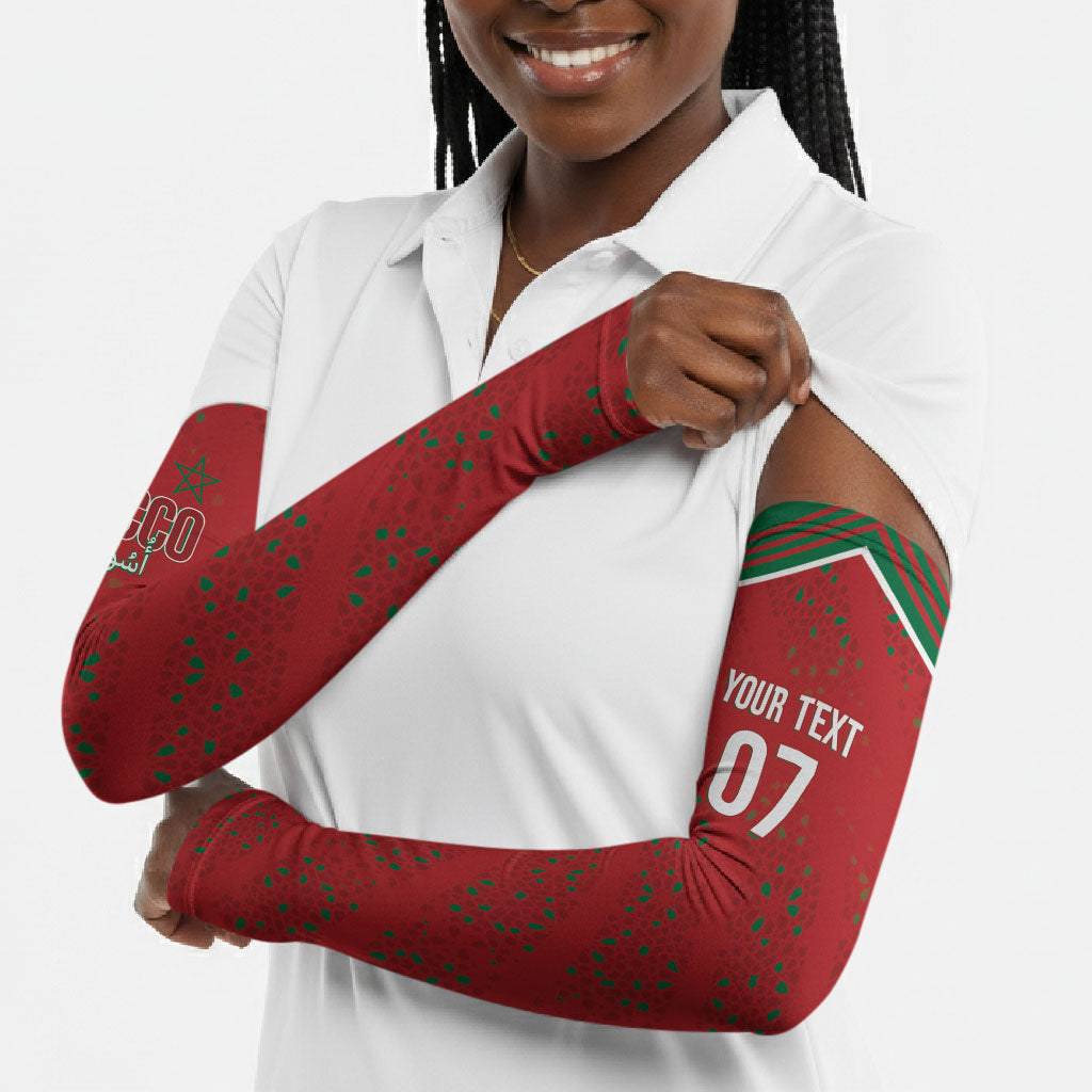 Morocco Football Atlas Lionesses Custom Arm Sleeves Arabesque Motif