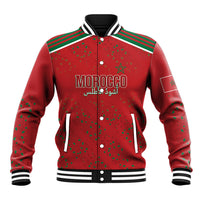 Morocco Football Atlas Lionesses Custom Baseball Jacket Arabesque Motif