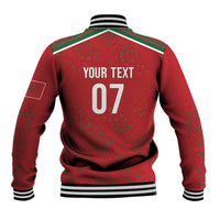 Morocco Football Atlas Lionesses Custom Baseball Jacket Arabesque Motif