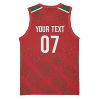 Morocco Football Atlas Lionesses Custom Basketball Jersey Arabesque Motif