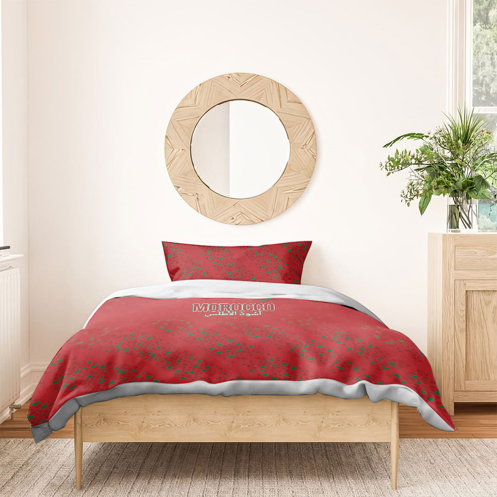 Morocco Football Atlas Lionesses Bedding Set Arabesque Motif
