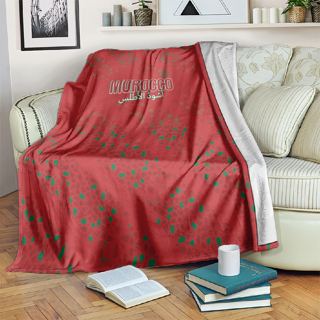 Morocco Football Atlas Lionesses Blanket Arabesque Motif