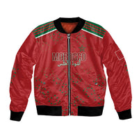 Morocco Football Atlas Lionesses Custom Bomber Jacket Arabesque Motif