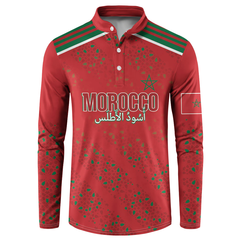 Morocco Football Atlas Lionesses Custom Button Sweatshirt Arabesque Motif