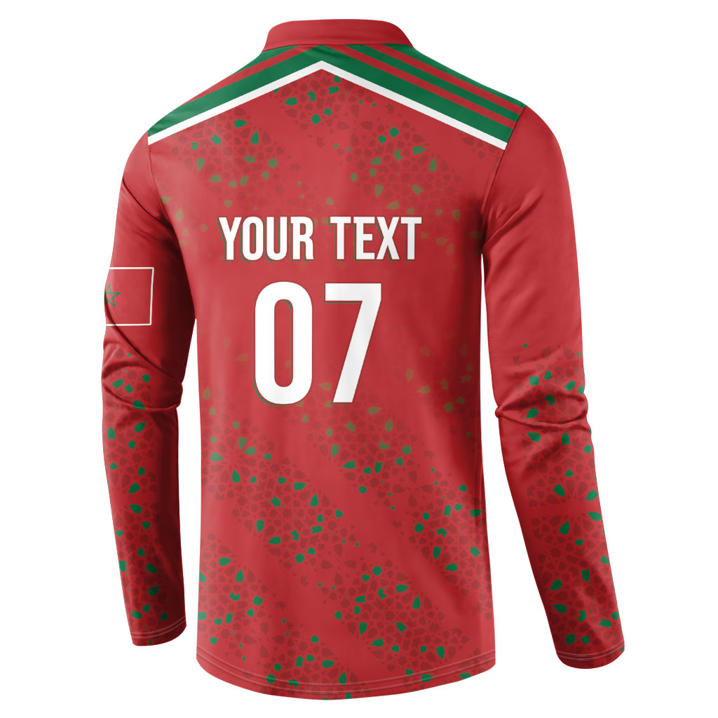 Morocco Football Atlas Lionesses Custom Button Sweatshirt Arabesque Motif