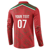 Morocco Football Atlas Lionesses Custom Button Sweatshirt Arabesque Motif