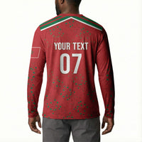 Morocco Football Atlas Lionesses Custom Button Sweatshirt Arabesque Motif