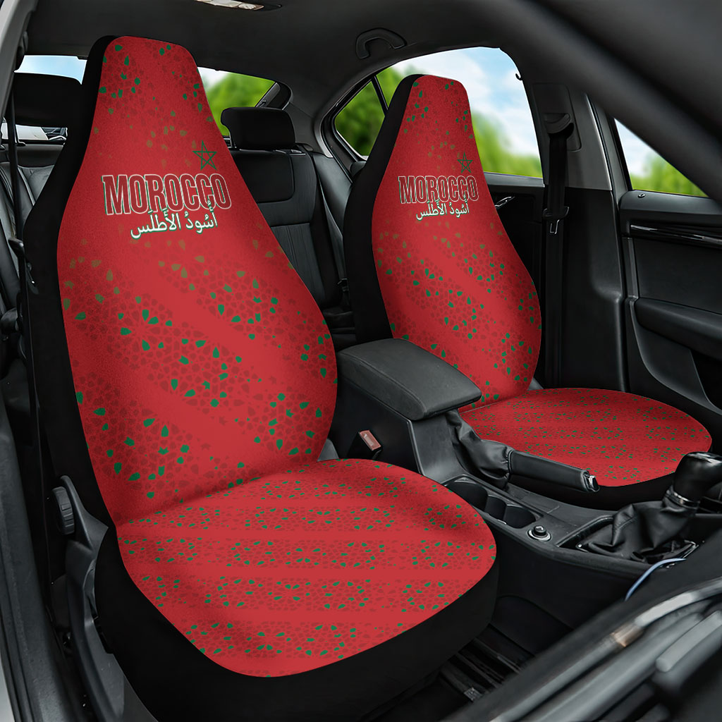 Morocco Football Atlas Lionesses Car Seat Cover Arabesque Motif