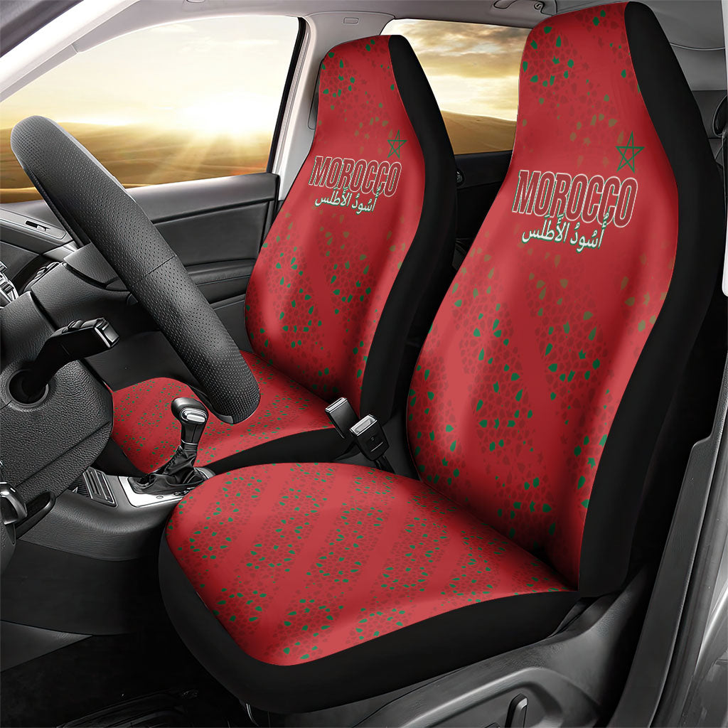 Morocco Football Atlas Lionesses Car Seat Cover Arabesque Motif