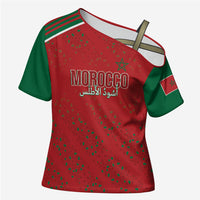 Morocco Football Atlas Lionesses Custom Cross Shoulder Shirt Arabesque Motif