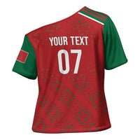Morocco Football Atlas Lionesses Custom Cross Shoulder Shirt Arabesque Motif