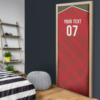 Morocco Football Atlas Lionesses Custom Door Cover Arabesque Motif