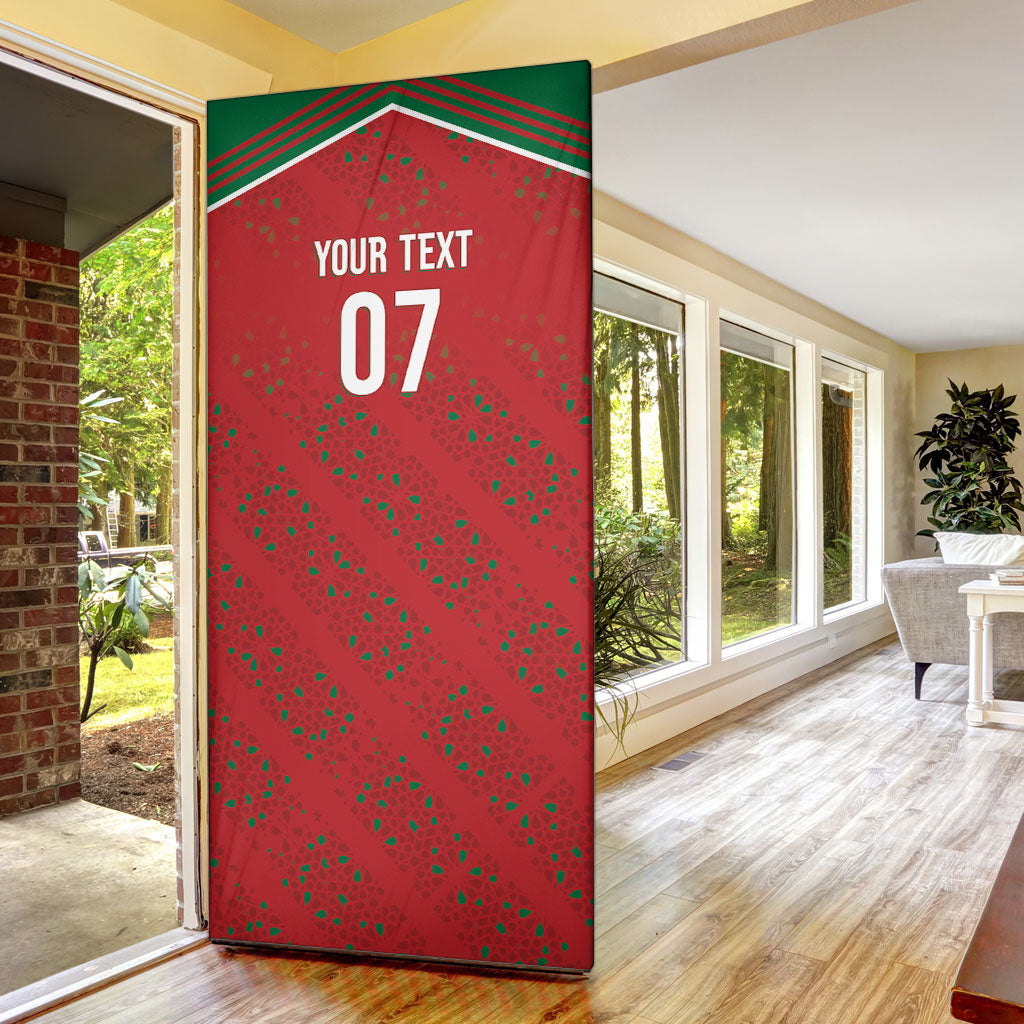 Morocco Football Atlas Lionesses Custom Door Cover Arabesque Motif