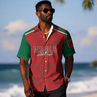 Morocco Football Atlas Lionesses Custom Hawaiian Shirt Arabesque Motif