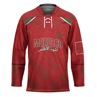 Morocco Football Atlas Lionesses Custom Hockey Jersey Arabesque Motif