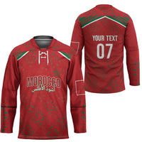 Morocco Football Atlas Lionesses Custom Hockey Jersey Arabesque Motif