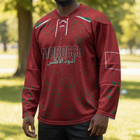 Morocco Football Atlas Lionesses Custom Hockey Jersey Arabesque Motif