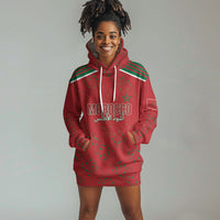Morocco Football Atlas Lionesses Custom Hoodie Dress Arabesque Motif