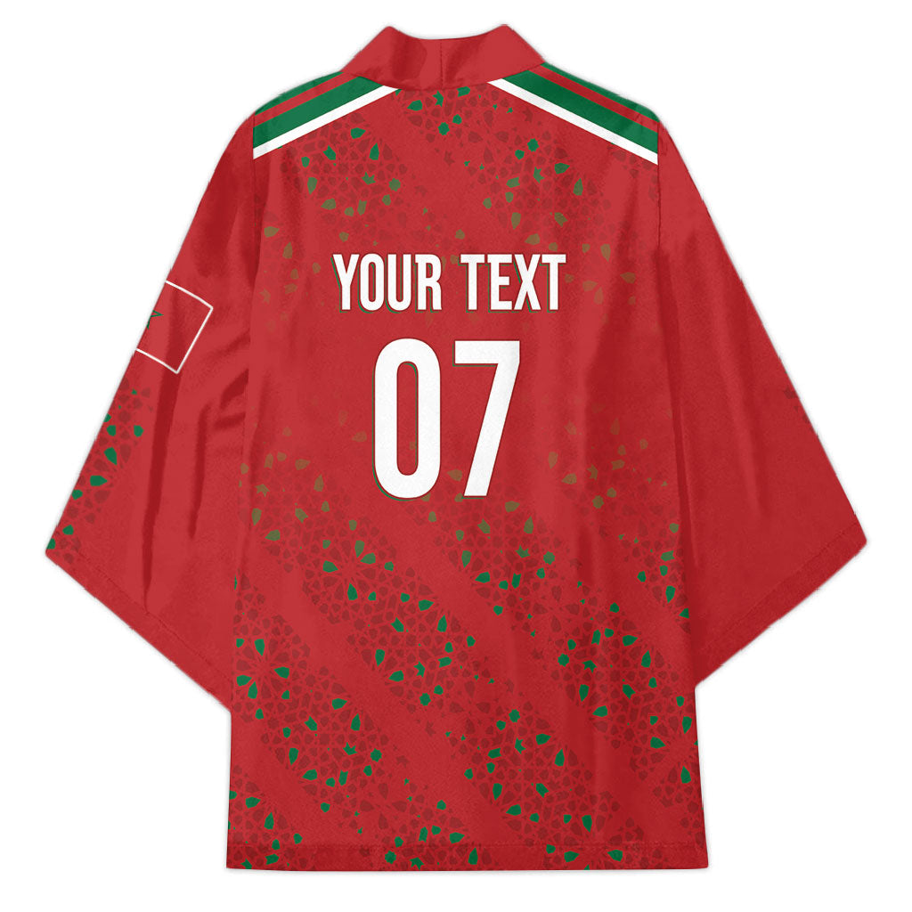 Morocco Football Atlas Lionesses Custom Kimono Arabesque Motif