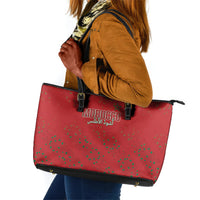 Morocco Football Atlas Lionesses Leather Tote Bag Arabesque Motif