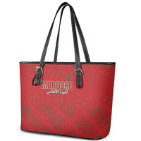Morocco Football Atlas Lionesses Leather Tote Bag Arabesque Motif