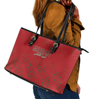 Morocco Football Atlas Lionesses Leather Tote Bag Arabesque Motif
