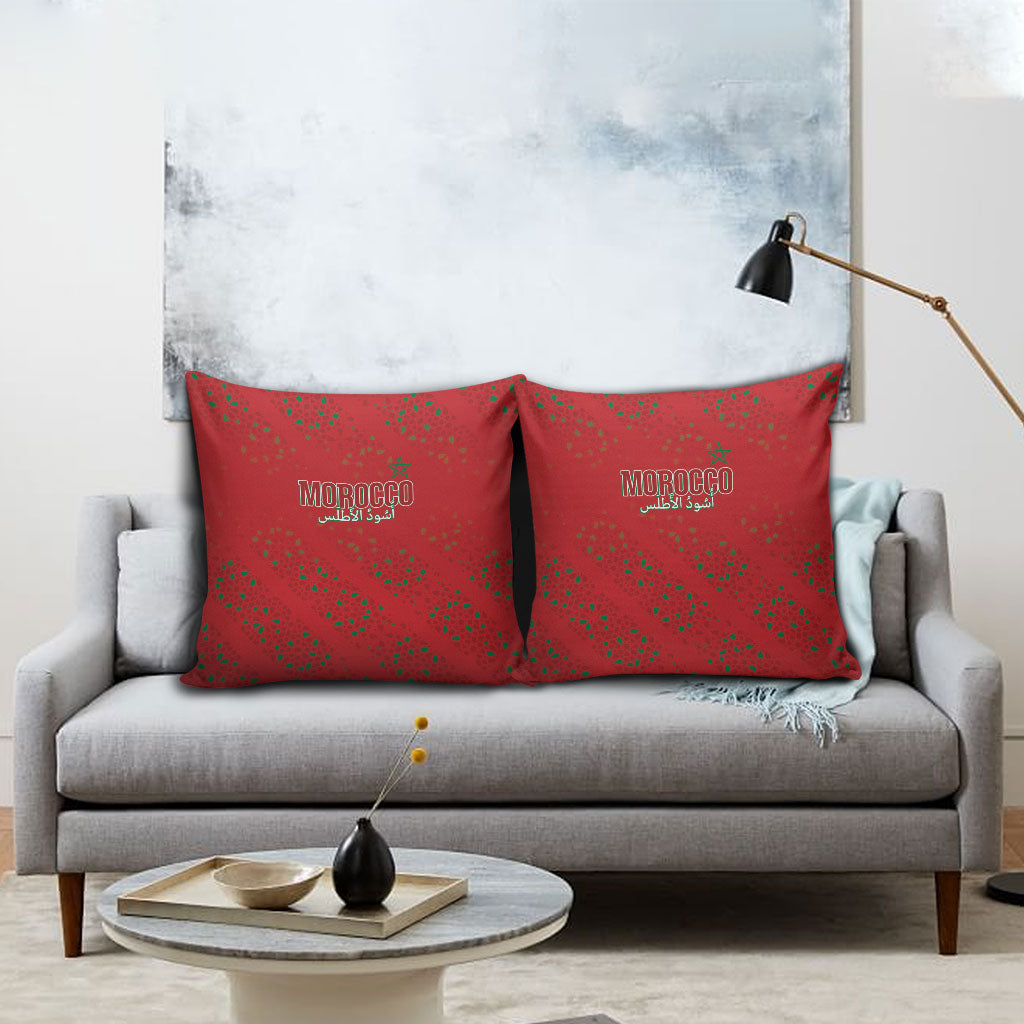 Morocco Football Atlas Lionesses Pillow Cover Arabesque Motif