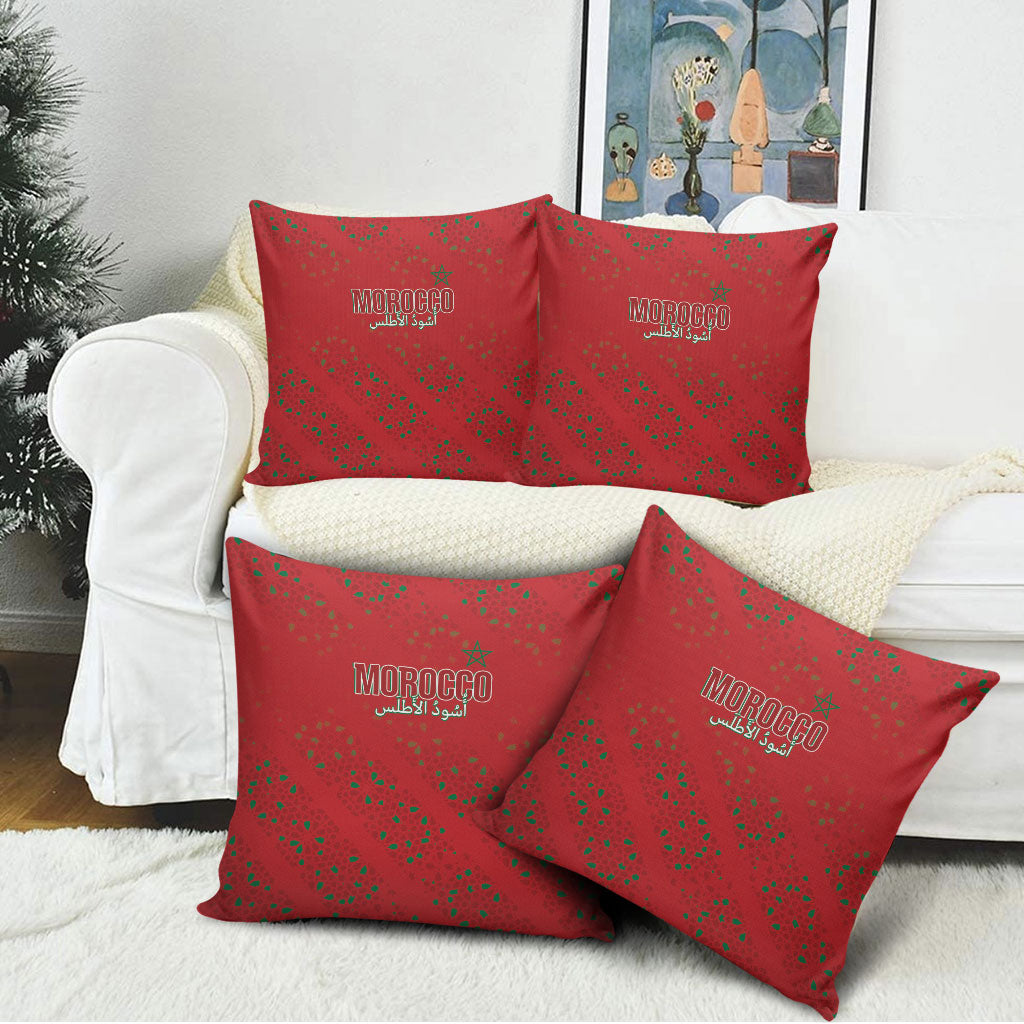 Morocco Football Atlas Lionesses Pillow Cover Arabesque Motif