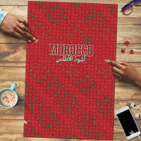 Morocco Football Atlas Lionesses Puzzle Arabesque Motif