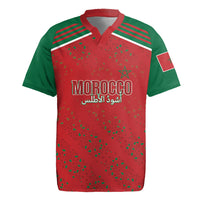 Morocco Football Atlas Lionesses Custom Rugby Jersey Arabesque Motif