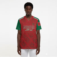 Morocco Football Atlas Lionesses Custom Scrub Top Arabesque Motif