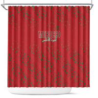 Morocco Football Atlas Lionesses Shower Curtain Arabesque Motif