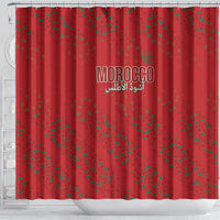 Morocco Football Atlas Lionesses Shower Curtain Arabesque Motif