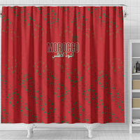 Morocco Football Atlas Lionesses Shower Curtain Arabesque Motif