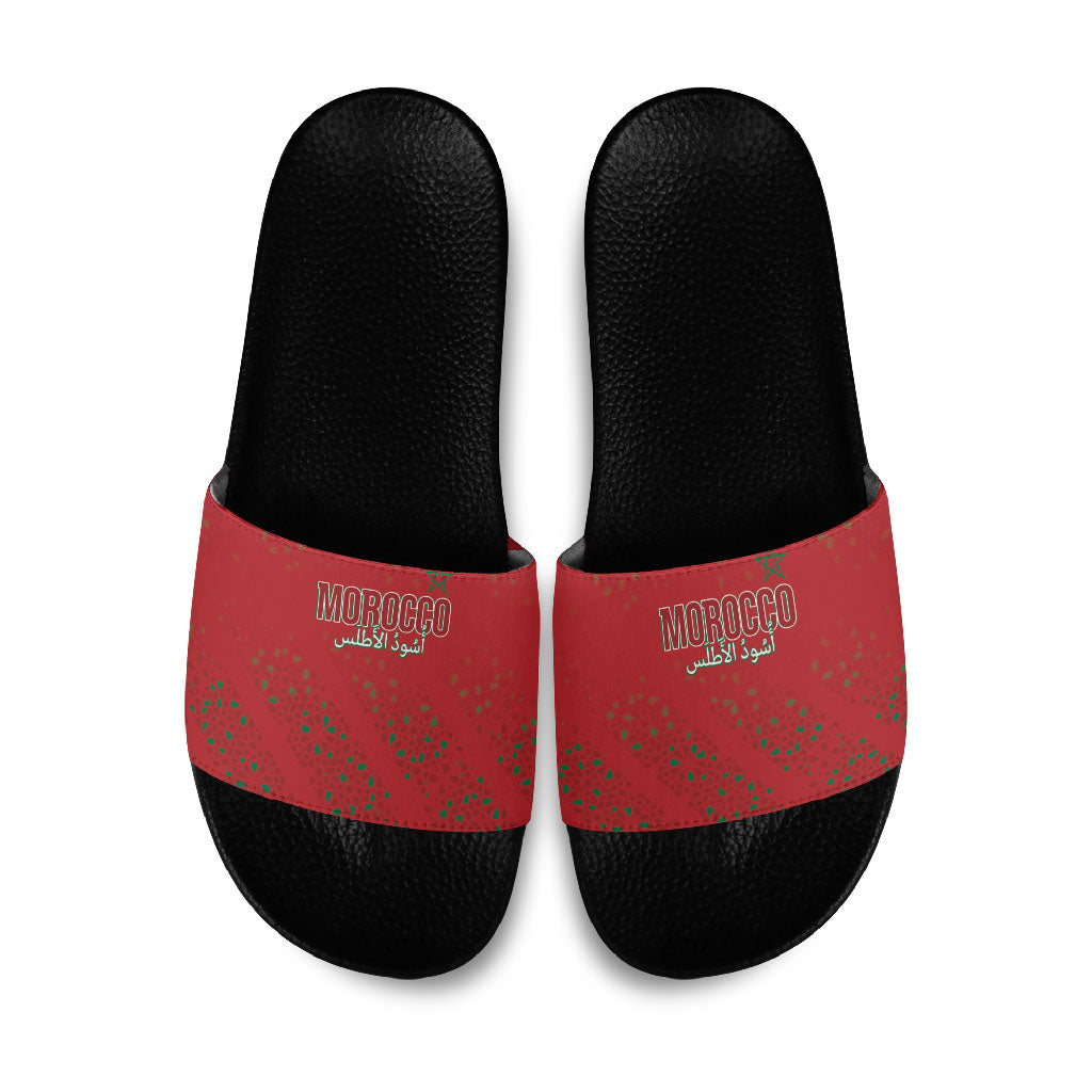 Morocco Football Atlas Lionesses Slide Sandals Arabesque Motif