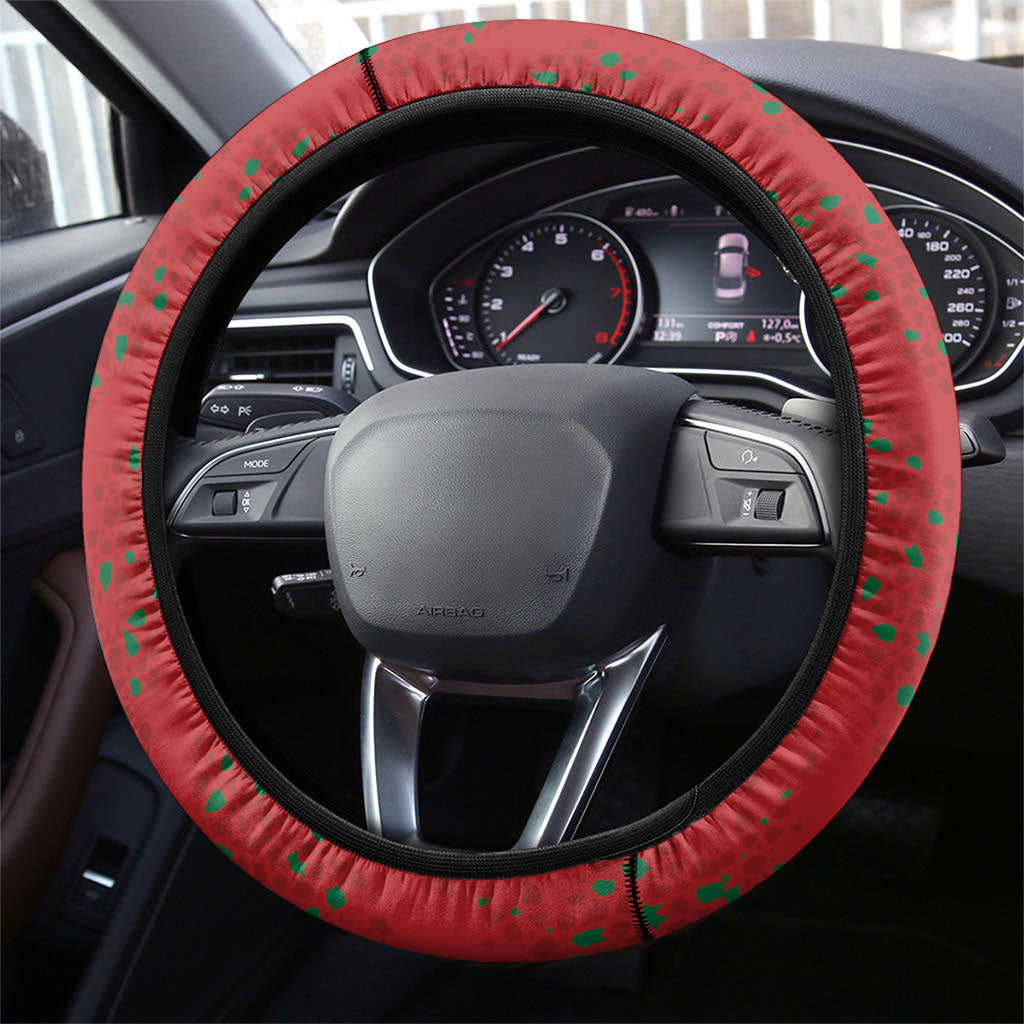 Morocco Football Atlas Lionesses Steering Wheel Cover Arabesque Motif