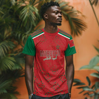 Morocco Football Atlas Lionesses Custom T shirt Arabesque Motif